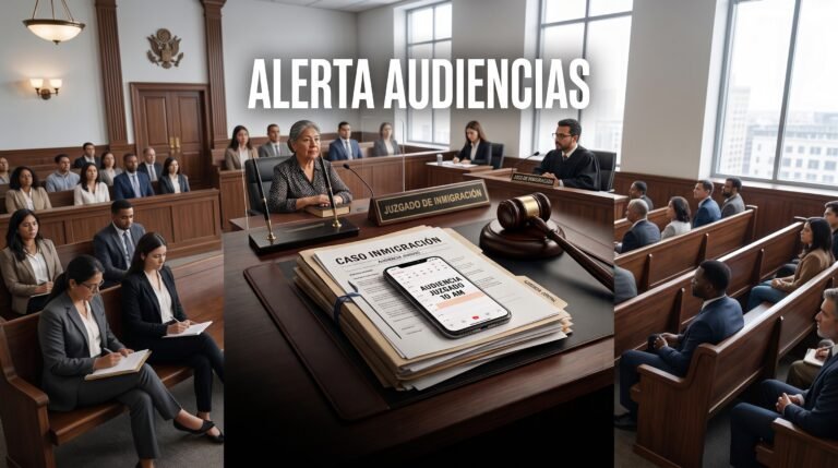 Audiencia de inmigracion adelantada en sistema EOIR y fechas de corte